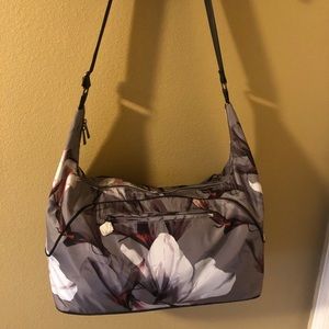 Fabletics Gray Floral Gym Bag
